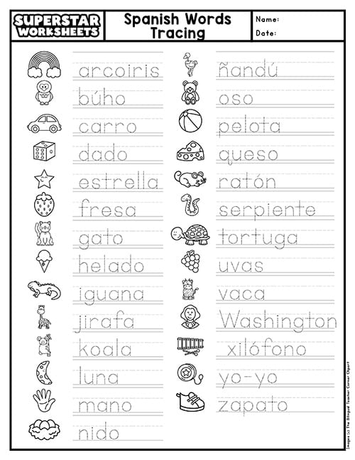 Spanish Alphabet Worksheets -Worksheets Library