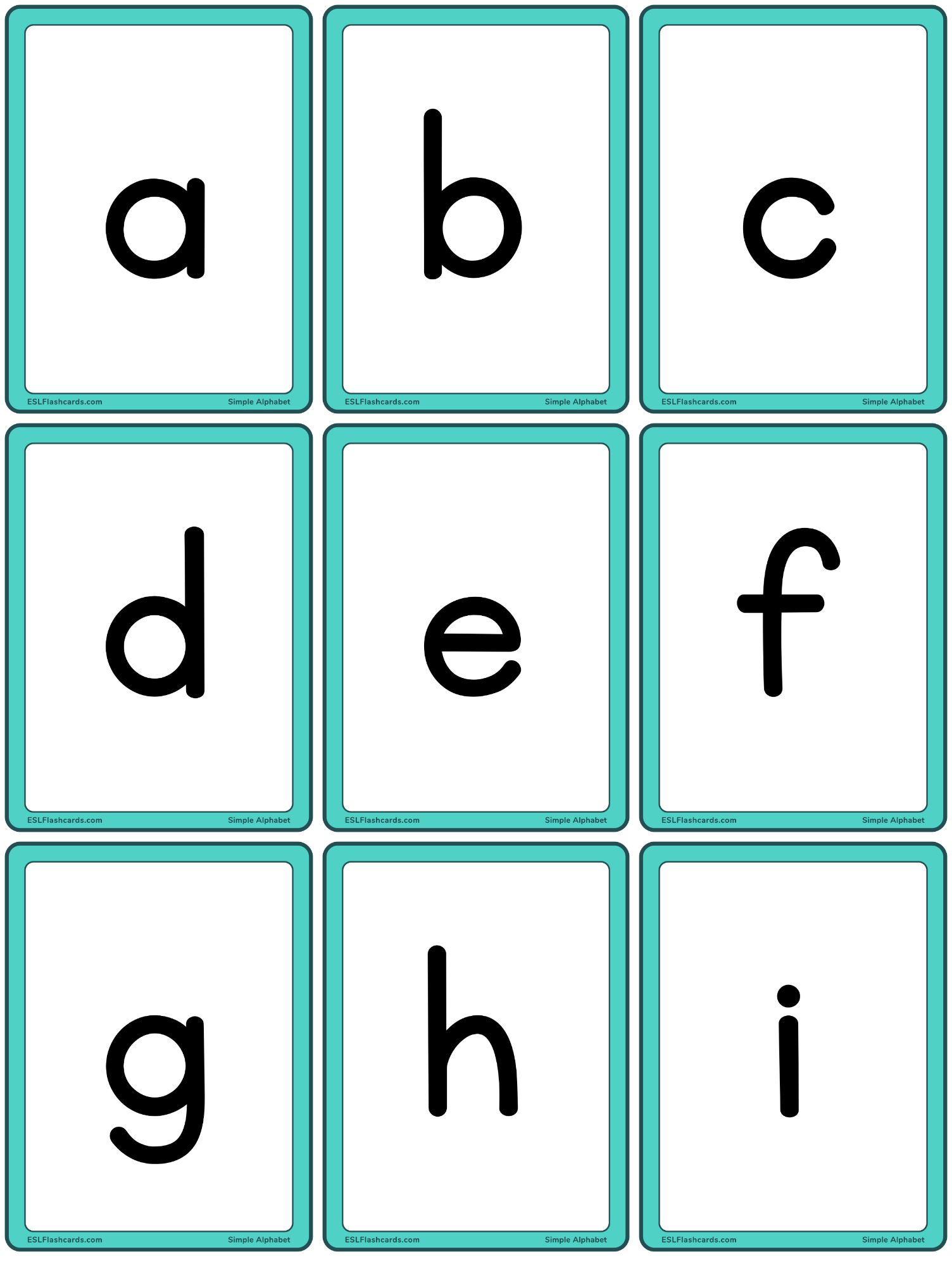 printable alphabet index cards