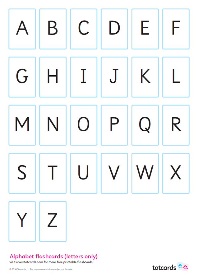 Free alphabet flashcards for kids - Totcards