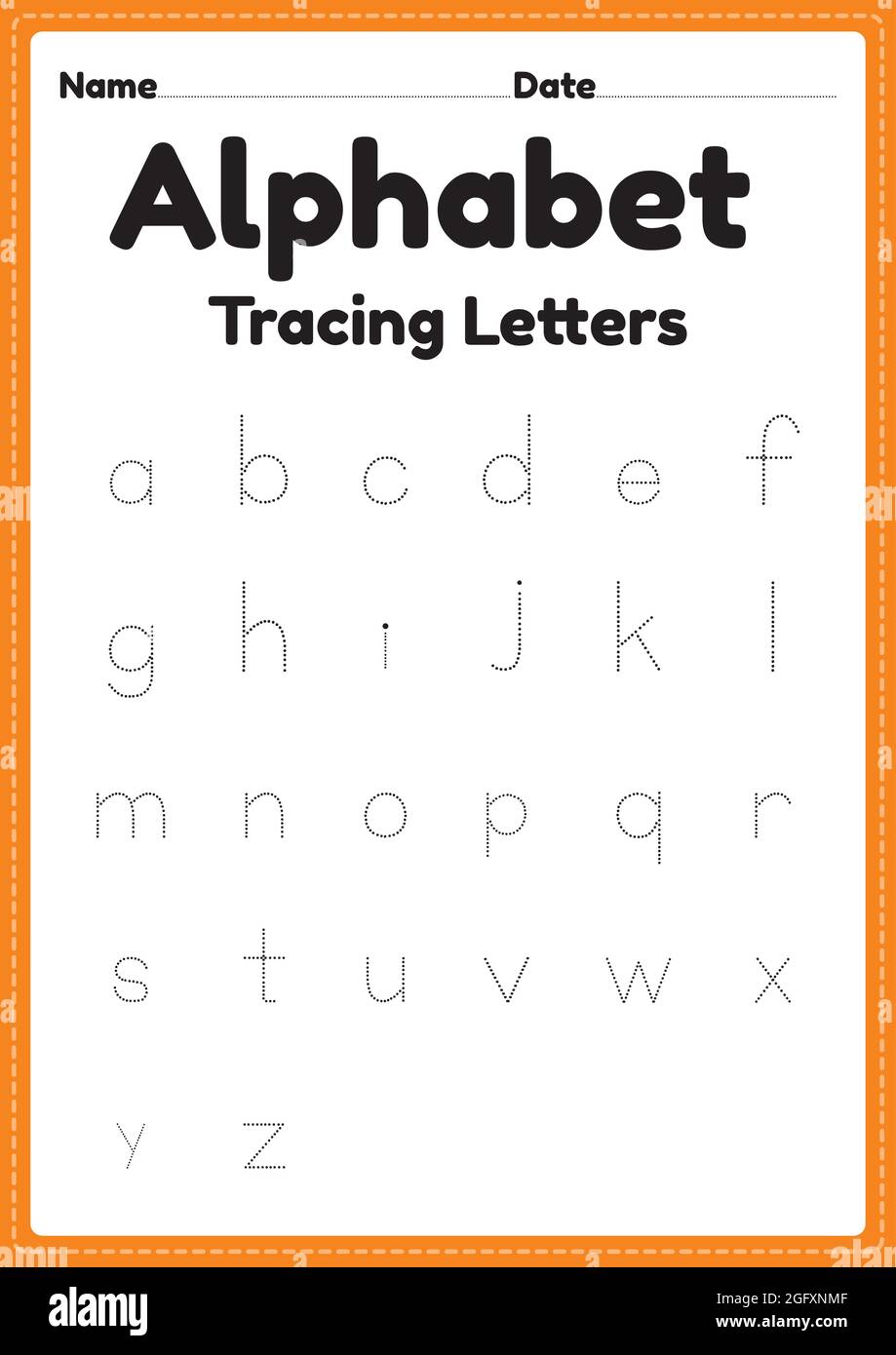 Tracing alphabet letters worksheet for kindergarten and preschool ...