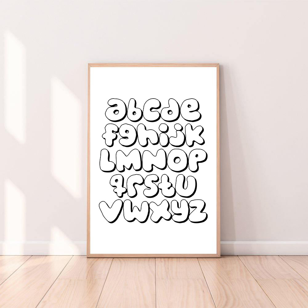 Cartoon Alphabet Letter Wall Art| Printable Nursery Art: Woolf ...