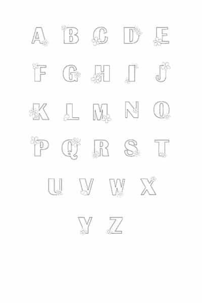 printable alphabet letters with flowers