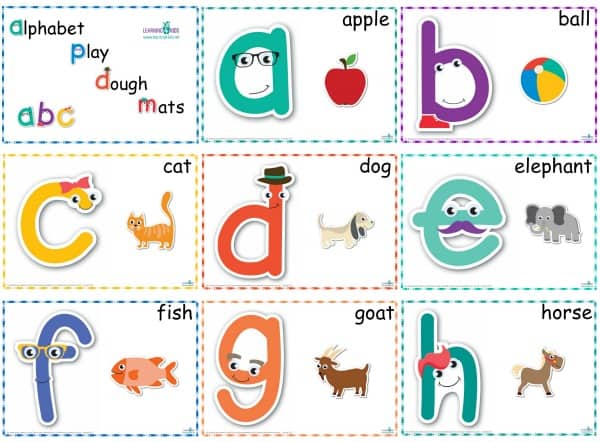 printable alphabet playdough mats