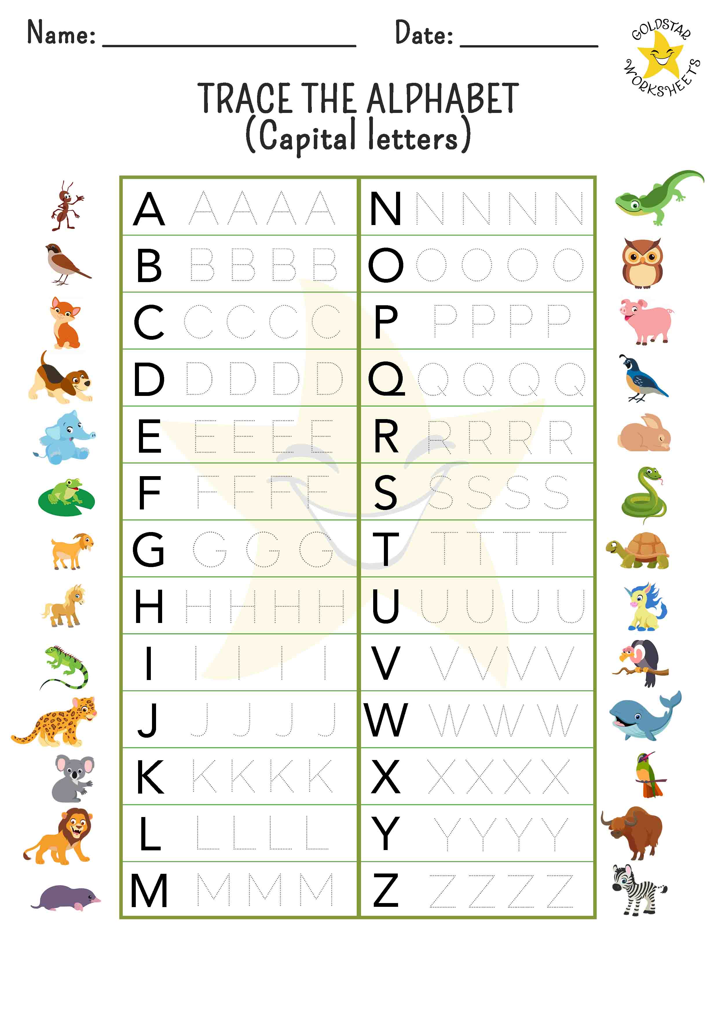 Alphabet Letter Tracing Worksheets Free