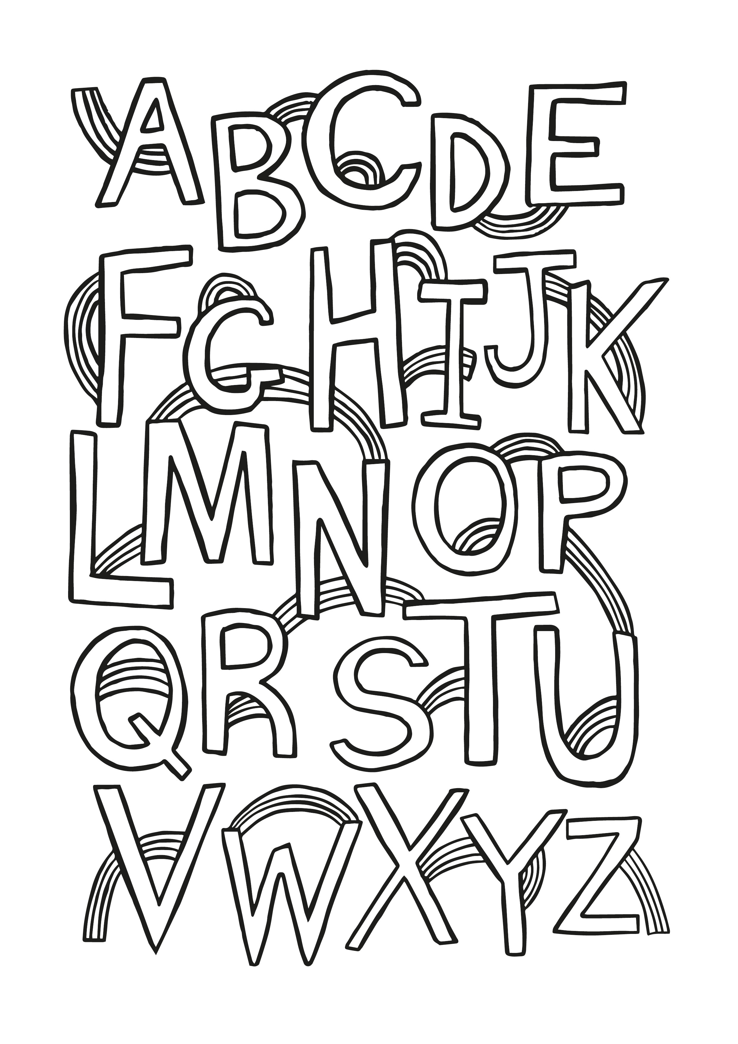 Rainbow Alphabet Colouring Printable - Kid of the Village