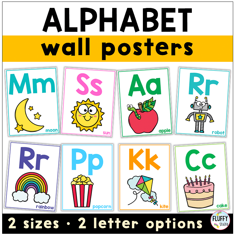 Alphabet Letters Posters ABC Learning Chart For Preschool Homeschool Alphabet Letters Posters ABC Learning Chart For Preschool Homeschool