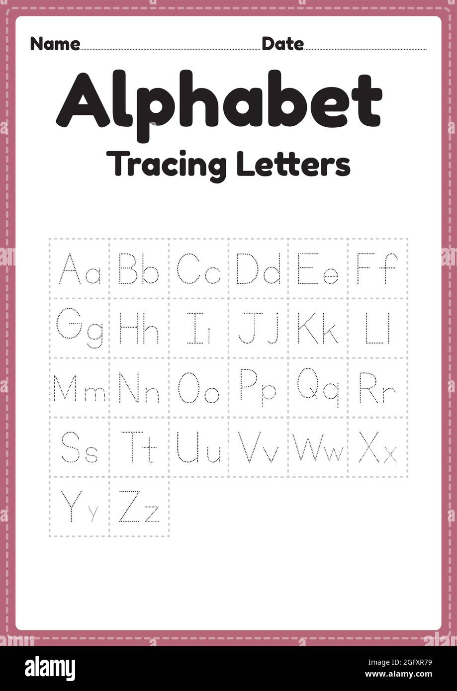Alphabet worksheets for kindergarten tracing letters for preschool ...