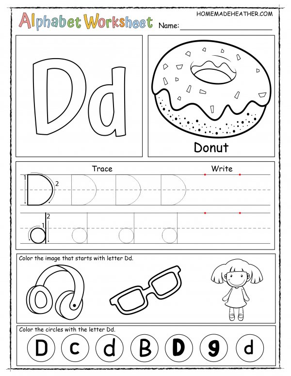 Free Alphabet Printable Worksheets » Homemade Heather
