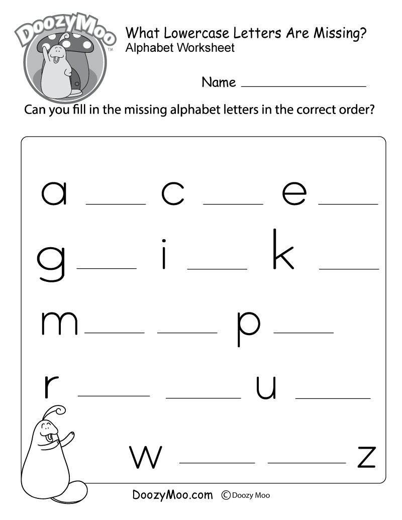Alphabet Worksheets (Free Printables) - Doozy Moo
