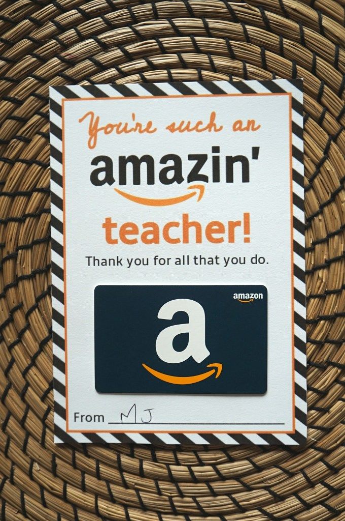 Free Amazon Teacher Gift Card Printable Template - Give Gift of Amazon