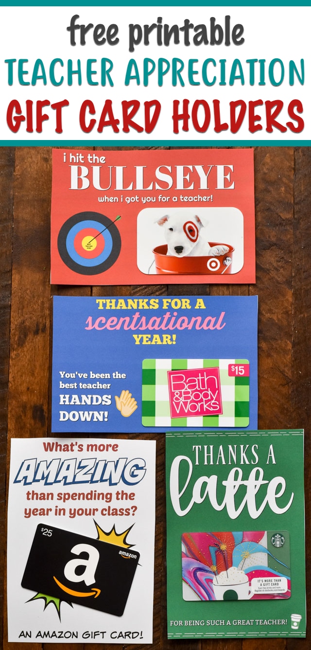 Teacher Appreciation FREE Printable Gift Card Holders - EASY GOOD ...