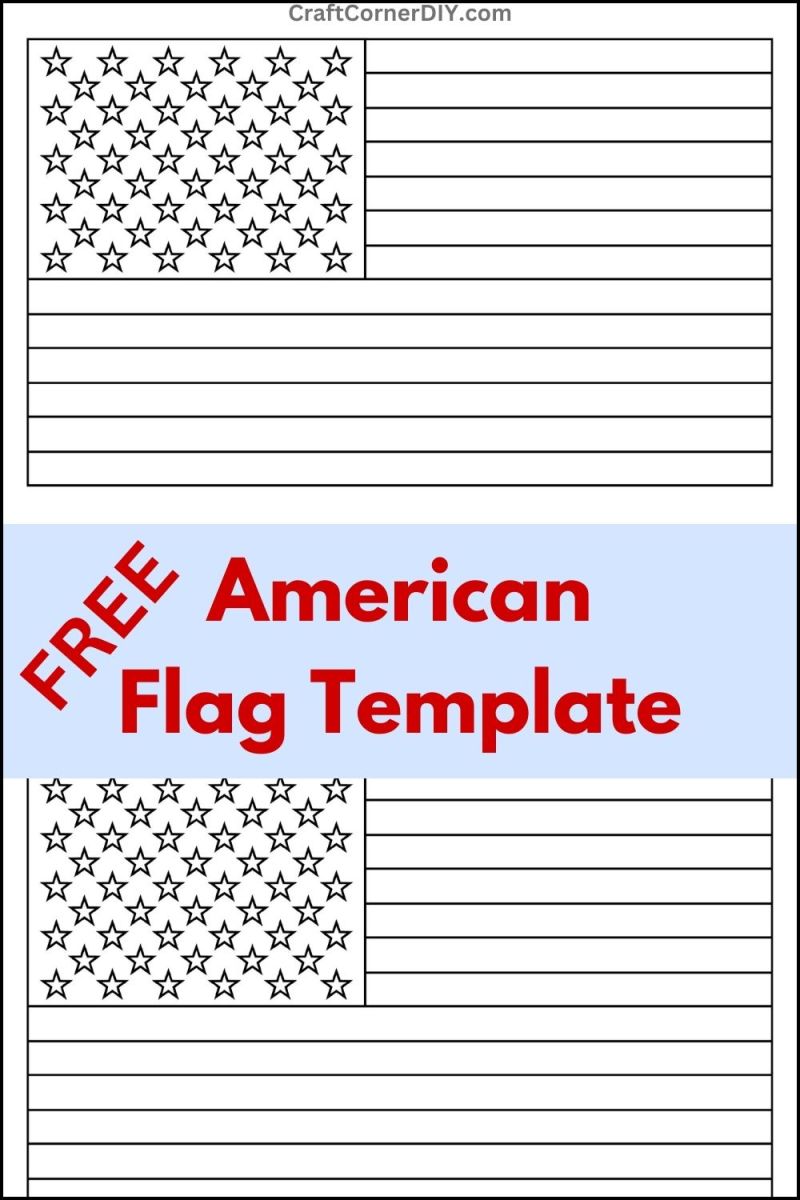 American Flag Template: Free Printable Coloring Page | Craft ...