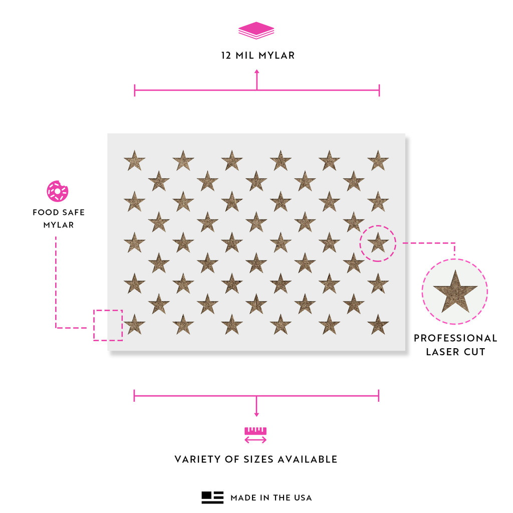 printable american flag star stencil