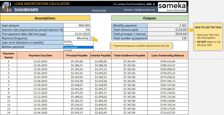 printable amortization schedule with balloon payment
