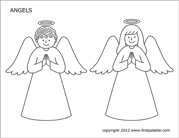 Angels | Free Printable Templates &  Coloring Pages | FirstPalette.com