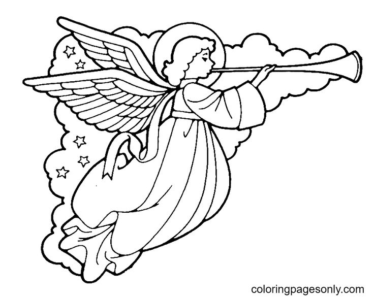 Christmas Angels Printable Coloring Page - Free Printable Coloring ...