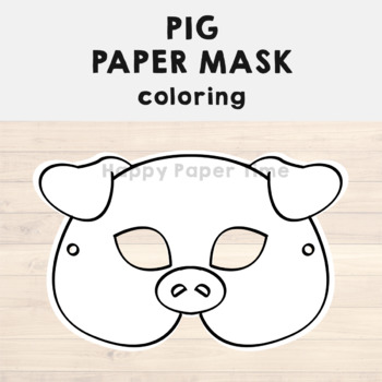 printable animal masks pig