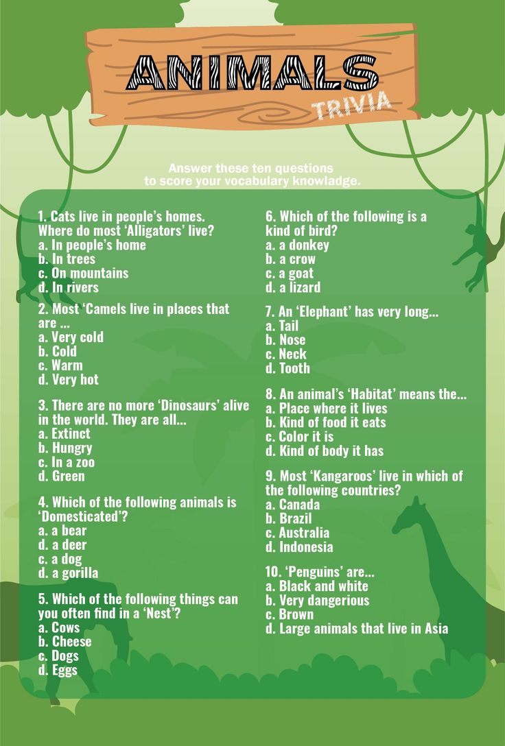 printable animal trivia questions and answers