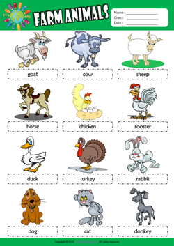 Farm Animals ESL Printable Worksheets For Kids 1