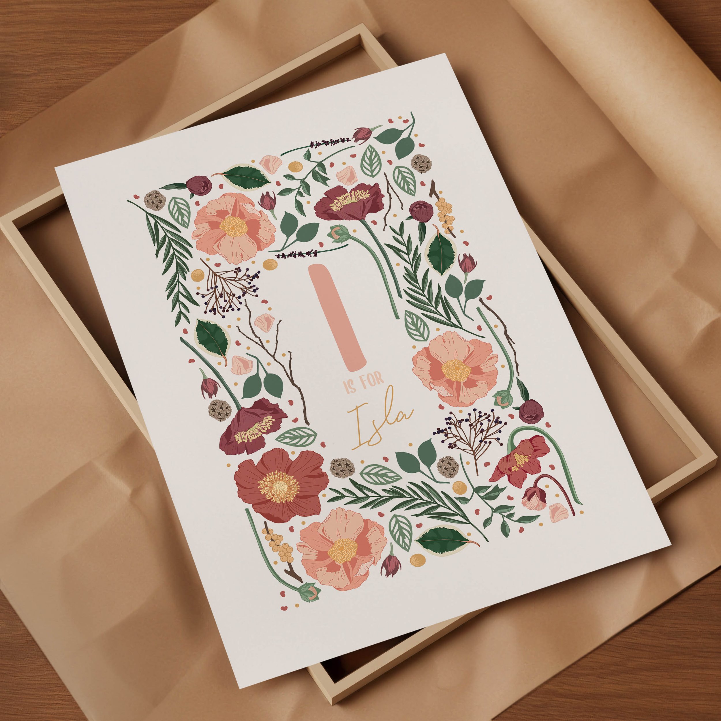 Happy Wedding Anniversary Blue Botanical Illustrated Card ...