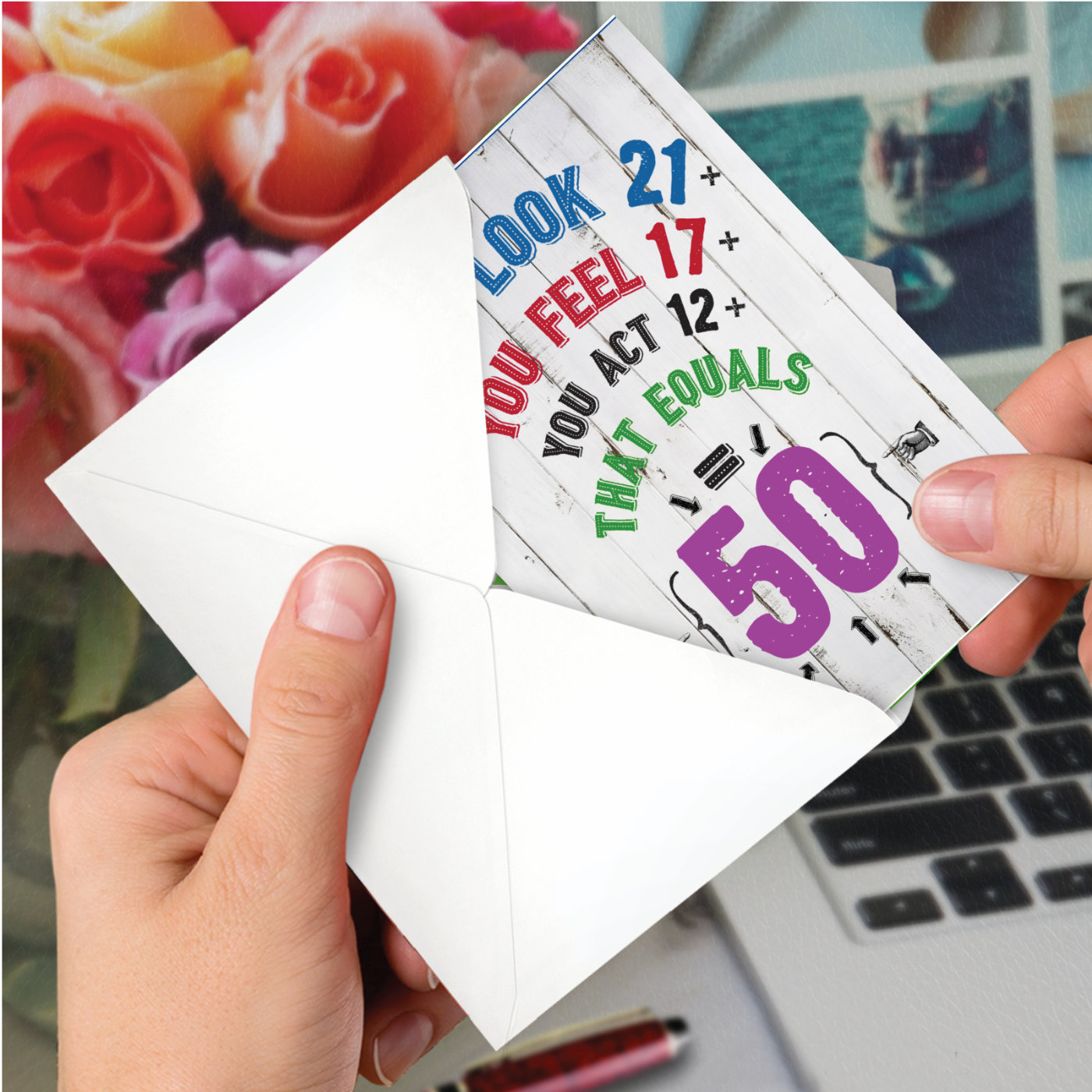 Age Equation-50: Funny Milestone Birthday Greeting Card