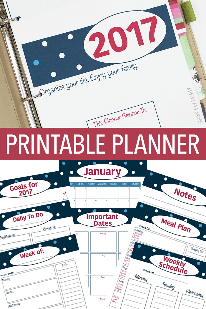 The Printable 2017 Year Planner You Need to Get Organized | Sunny ...