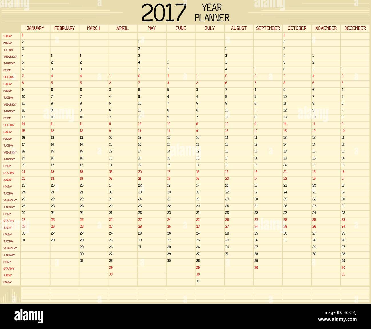 printable annual planner 2017