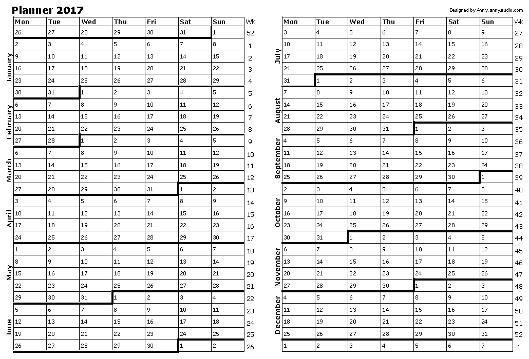 Free printable calendars and planners for 2024 and past years
