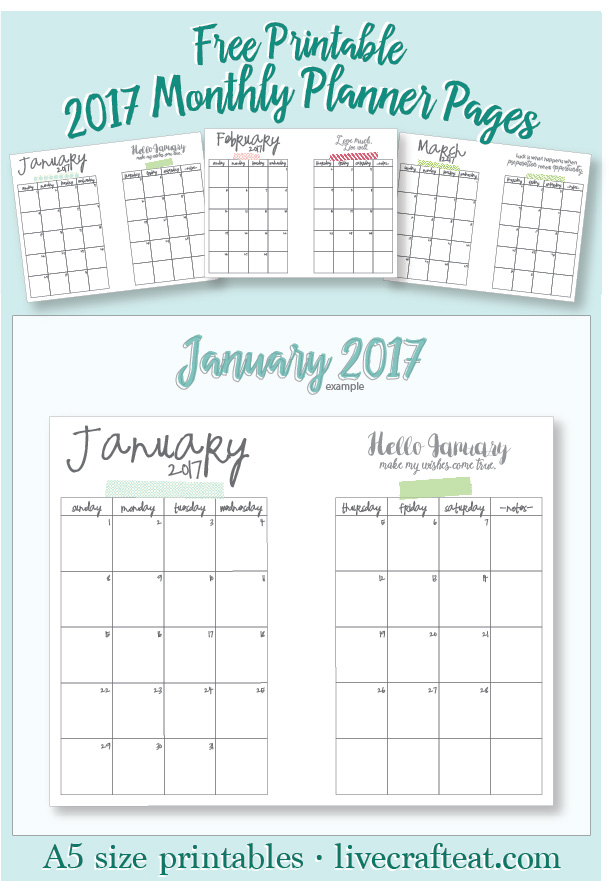 printable annual planner 2017
