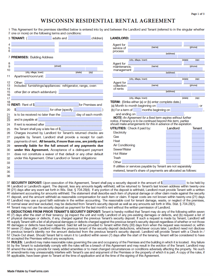 printable apartment rental agreement