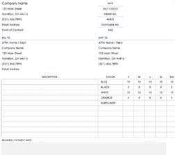 Apparel Order Form Template | Excel Templates