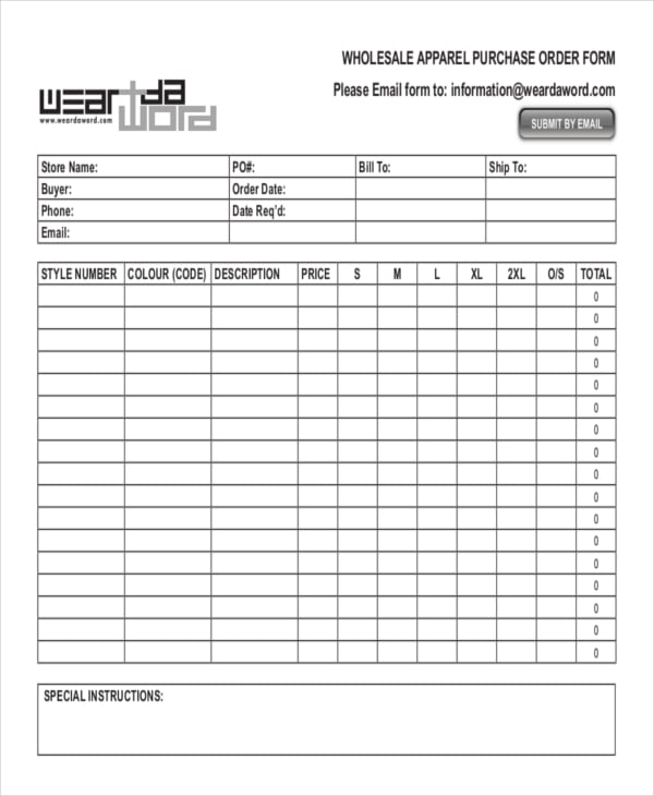 12+ Apparel Order Forms - Free Sample, Example, Format Download