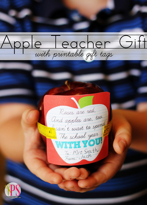 First-Day-of-School Apple Teacher Gift + Free Printable Gift Tags ...