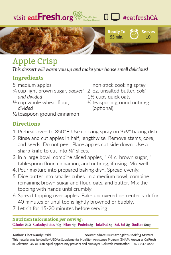 Apple Crisp Recipe Card - Leahs Pantry