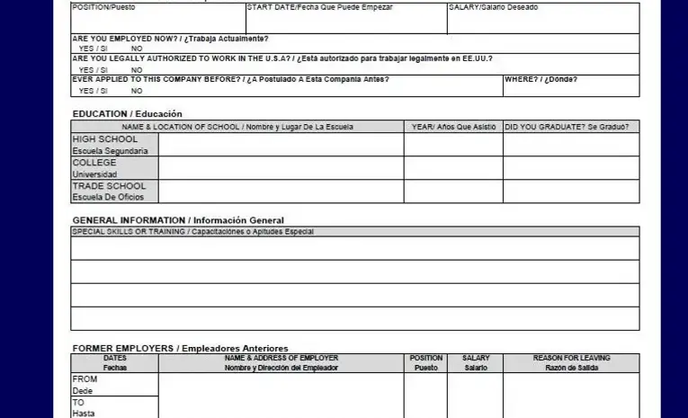 12 Printable Job Application Forms - Small Business Trends