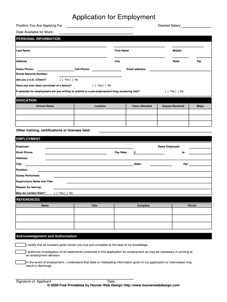 Printable Job Application - Fill Online, Printable, Fillable ...