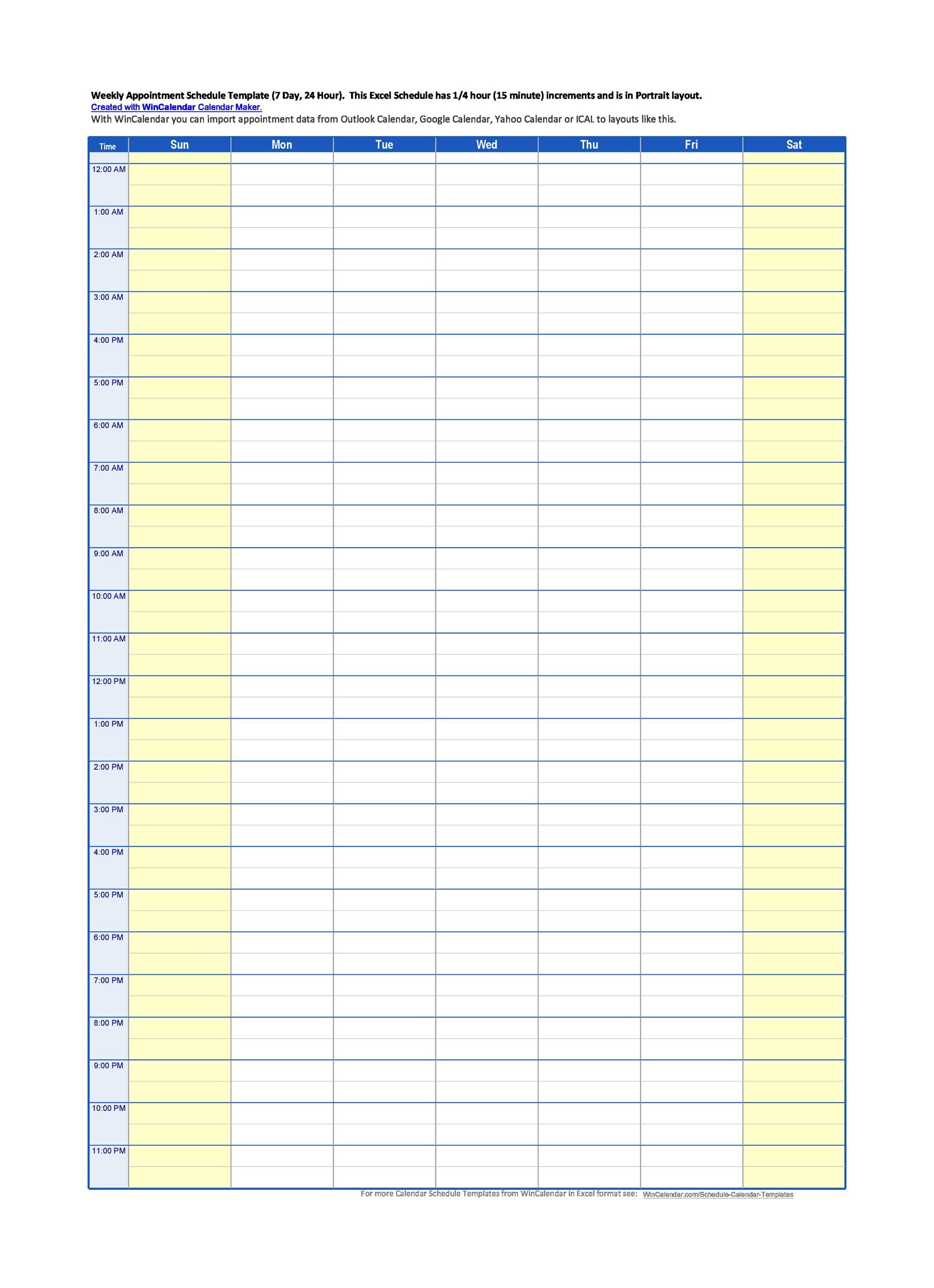 printable appointment list