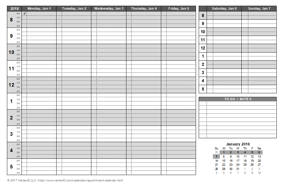 printable appointment organizer