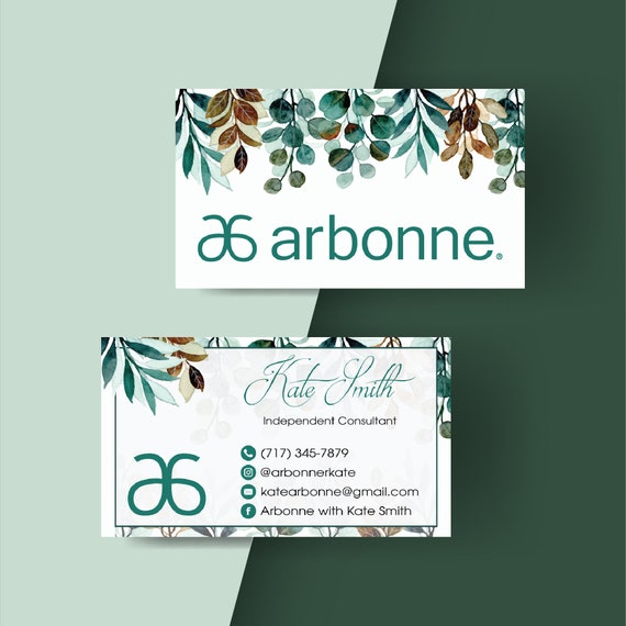printable arbonne business cards