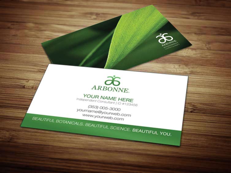 printable arbonne business cards
