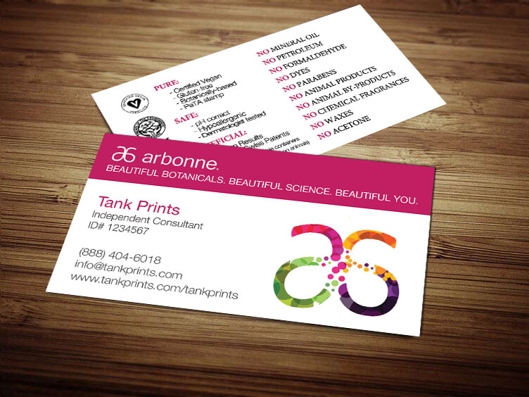 printable arbonne business cards