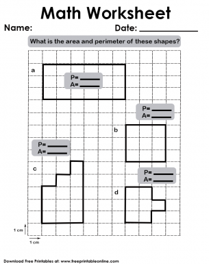 Area and Perimeter Kids Worksheets