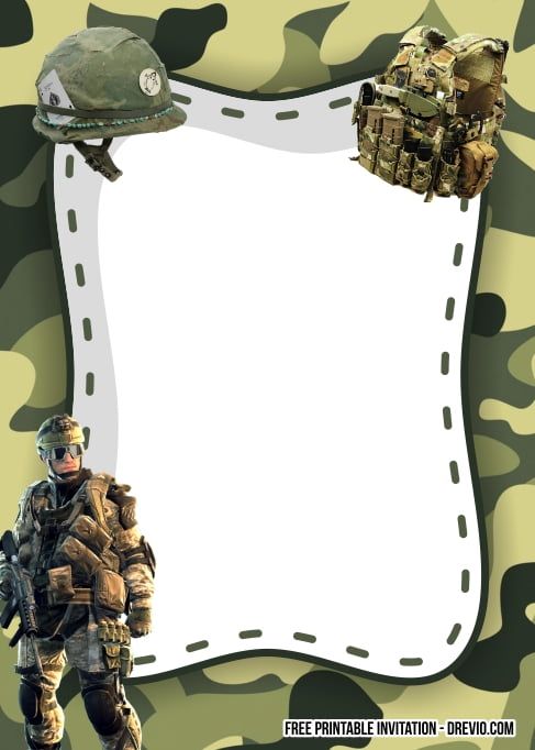FREE Printable Camo Party Invitation Templates | Camo birthday ...