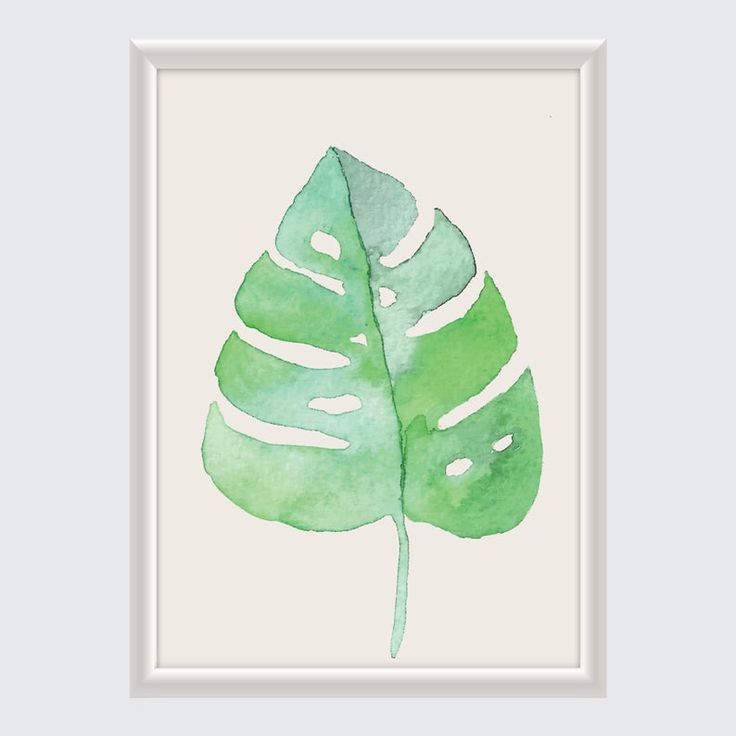 Set of 45 minimalist posters. Green leaves plants A4 size for printing ...