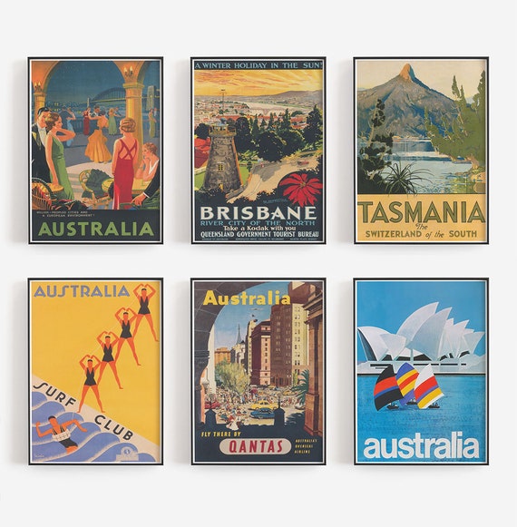Australia Wall Art, Vintage Wall Art, Australia Travel Print ...