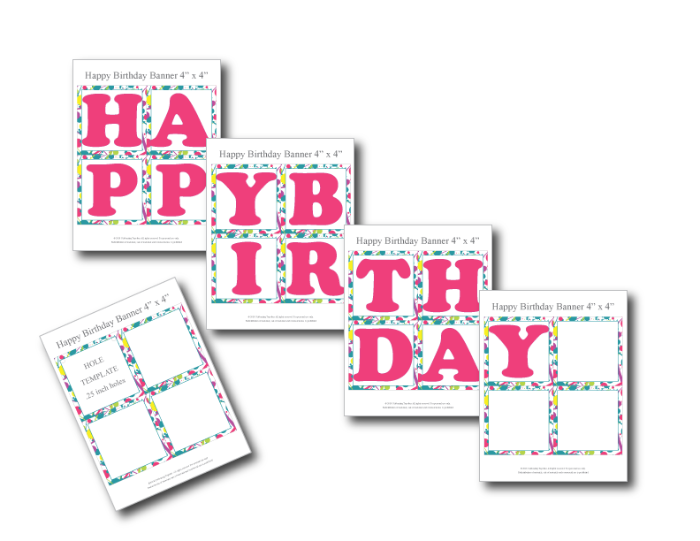 Printable Art Party Happy Birthday Banner - DIY Splatter Print ...