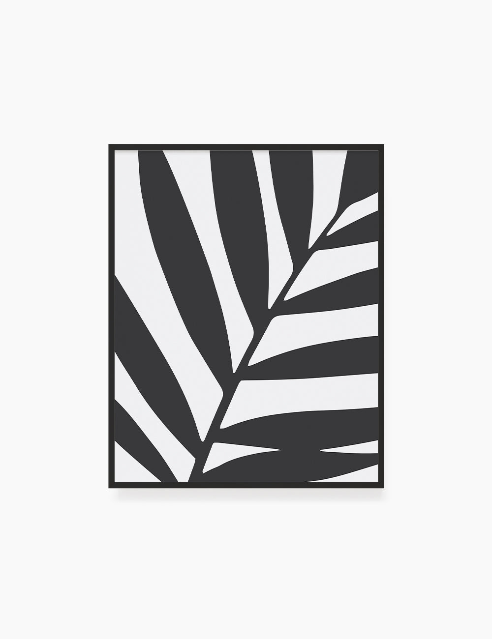 LEAF. Minimalist Botanical Boho Art. Black and White.