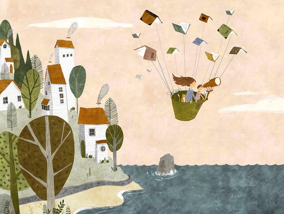 reading art book art book lovers art reading art print book lovers art  print reading illustration book print childrens books picture book