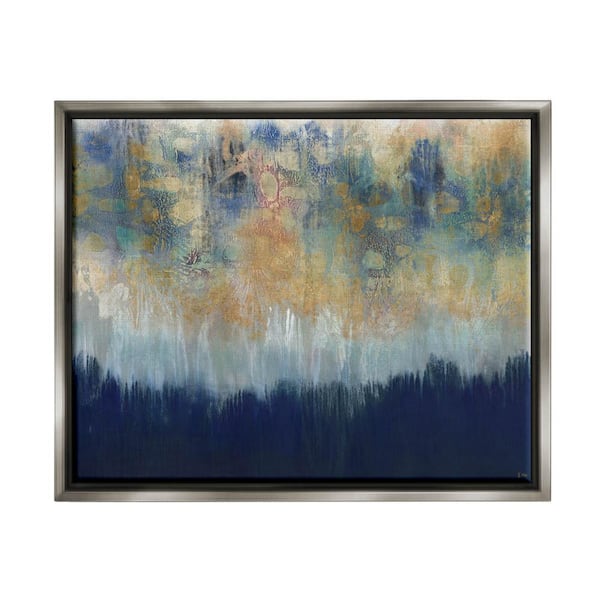 The Stupell Home Decor Collection Abstract Gold Blue Textured ...