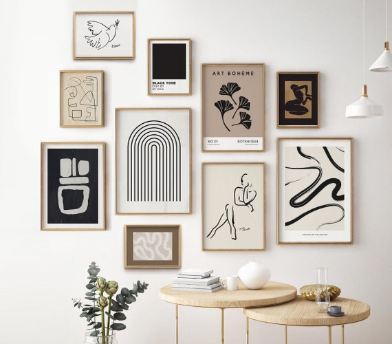 Modern Gallery Wall Set of 10, Boho Bundle Print Set, Gallery Wall ...